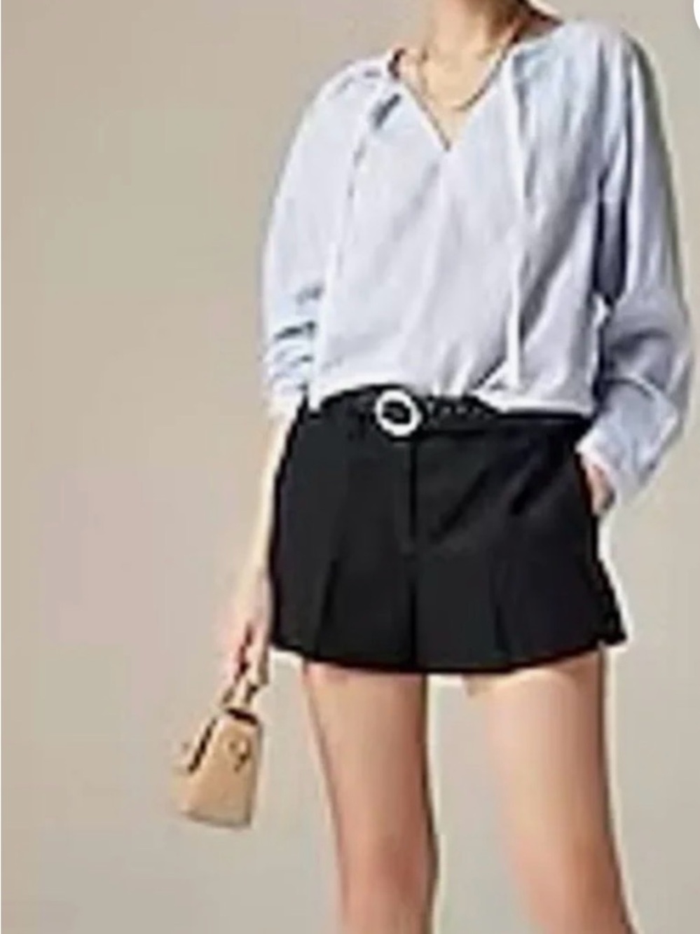 J. Crew Black High-Waist Tailored Bermuda Shorts